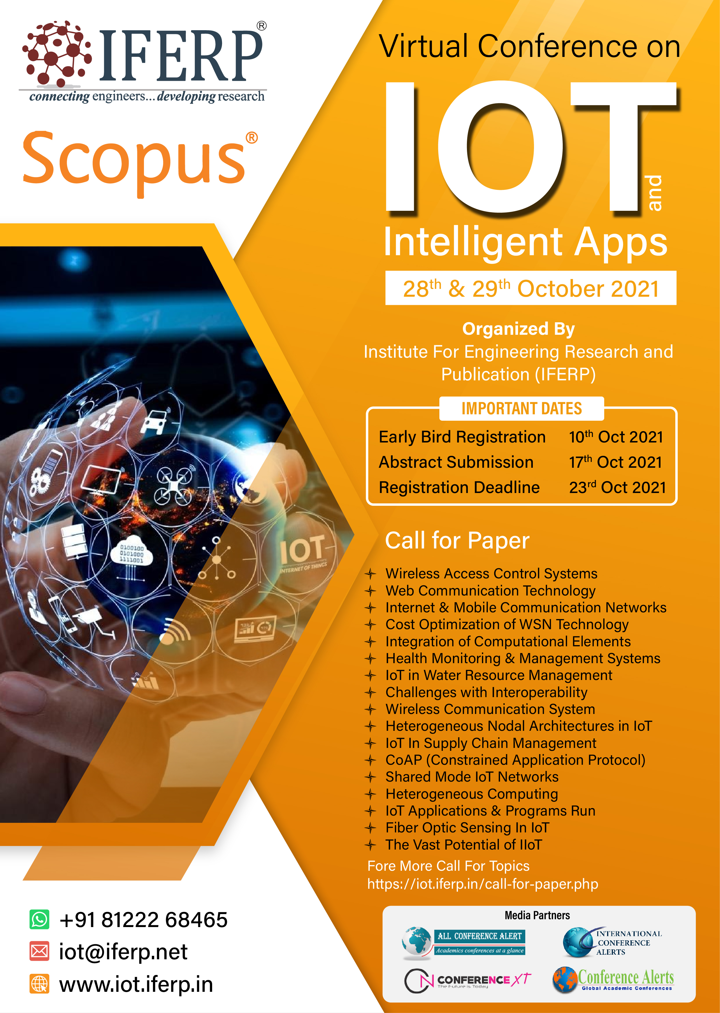 International Virtual Conference on IoT and Intelligent Applications